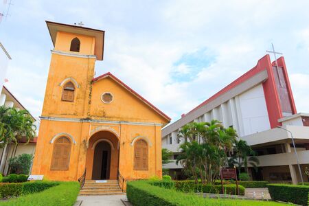 Yellow Church historic site travel location at Trang city in Thailandのeditorial素材