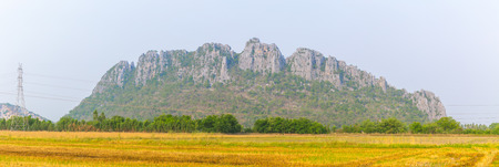 panorama stone mountain with rice field rural countryside landscape.の写真素材