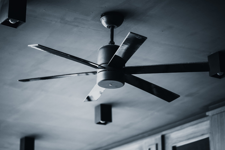ceiling fan black and white toneの写真素材