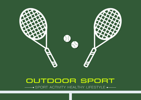 Tennis outdoor sport activity flat vector design graphic.のイラスト素材