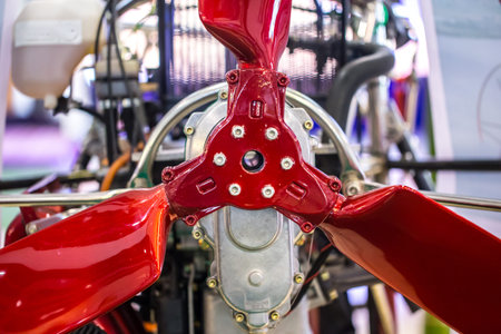closeup paramotor rotor fan blade aero dynamic design engineering