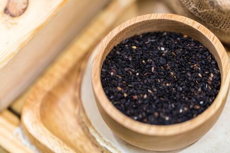Black Sesame Seeds high nutrition healthy food organic cereal grain.の写真素材