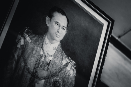 LAMPANG. THAILAND - February 10 2016: Every Thai home people will hang picture of His Majesty the King at high place for Show loyalty in thair King.のeditorial素材