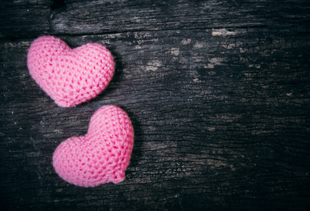 Sweet two red heart lover for Valentine's day love art background.の写真素材