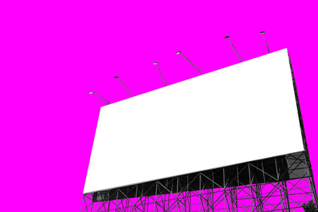 billboard for adverting isolated on magenta screen for vdo productionの写真素材