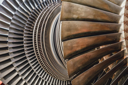 steam turbine metal blade use in power station or jet engine