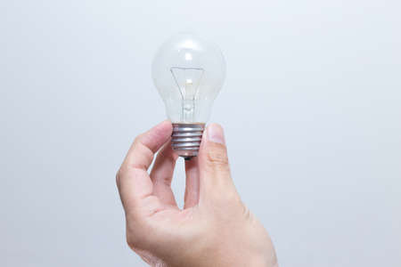 Hand hold Lightbulb Creativity or Thinking Innovation Creative conceptの写真素材