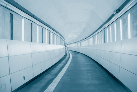 long walkway underground futuristic modern way to future business concept backgroundの写真素材