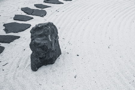 Zen japanese style of stone walkway path in the way of peace and calmの写真素材