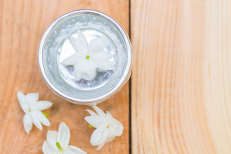 Jasmine aroma flora scent water use in Songkran festival in Thailand New Year holiday.の写真素材