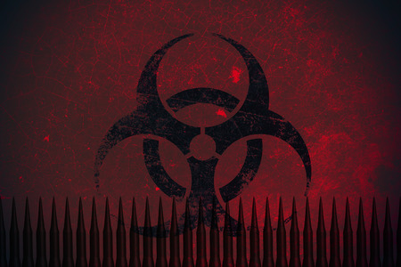 Biochemical missile bomb with Bio hazard sign concept.の写真素材
