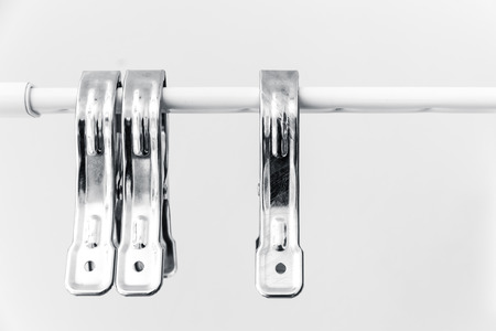 large metal clamp clip clothespin household equipment.の写真素材