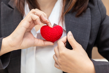 good business service from heart love care help and support customer working concept.の写真素材