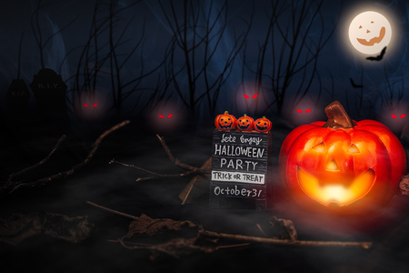 helloween nightmare trick or treat party  ghost pumpkinの写真素材