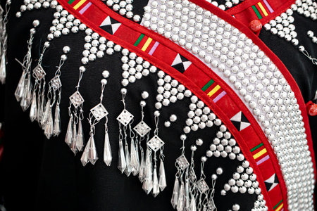 Thai hill tribe clothing style decoration pattern for background