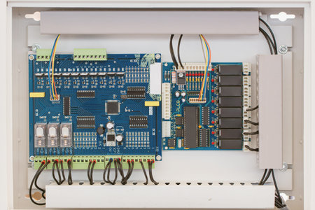 Digital electronic circuit board inside weather proof box, imbedded system for automatic working in...