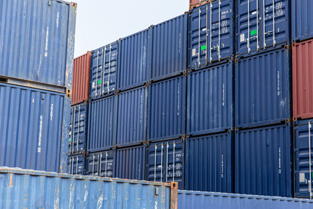 container site in port cargo shipyard wait for import export shipping logistic