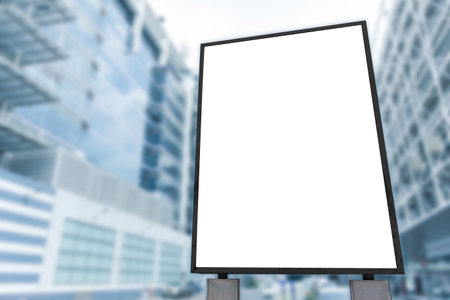 blank business advertising outdoor billboard in the city office building background