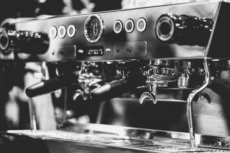 Italian Espresso machine black and white vintage color styleの写真素材