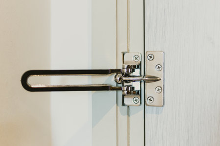 Stainless Steel Door Guard Gate Latches Swing Bar Door Lock Chain Burglar Proof Padlock Door Clasp.の写真素材