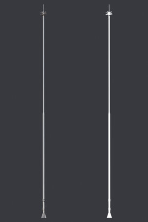 Early Streamer Emission ESE mono pole, Air terminal roof top lightning striking protection isolated object graphic elementの写真素材