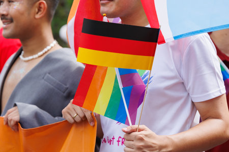 Bangkok Pride Festival 2024 Parade of LGBTQIAN people at Siam Center MBK in concept Celebration Of Love Pride Month, 1 June 2024, Bangkok, Thailand.のeditorial素材