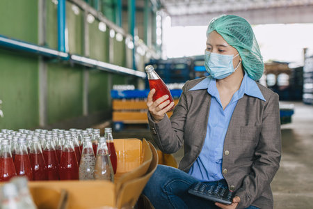 Food and drinks beverage factory industry manager working, Products QC audit staff quality control...