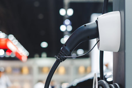 Plugin EV charging for electric car green power clean sustainable energy source zero emission...