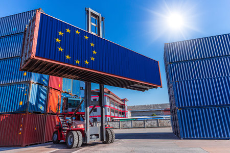 Products container, Shipping cargo goods with xx flag for import export business from xx country...