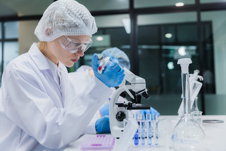 Scientist people working in science lab. Medical test lab people, Pharmaceutical medicine research...