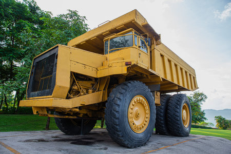 Giant Mining truck, Huge dump truck for coal mine showing in Maemoh coal mine in Lampang Thailand.の写真素材