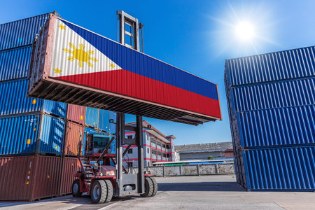 Products shipping cargo goods with Philippines flag for import export business from Port of Manila...