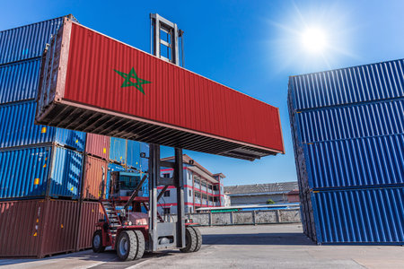 Products shipping cargo goods with Morocco flag for import export business from Tanger Med Port...