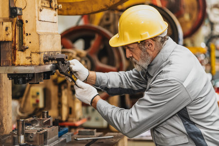 Senior Technician engineer expert male machine service work, professional work fixing maintenance...