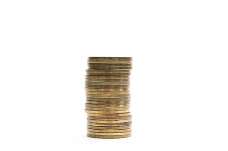 coins on the white background