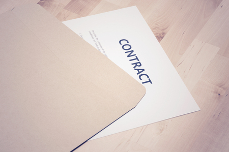 Contract documents and document envelope : Business conceptの写真素材