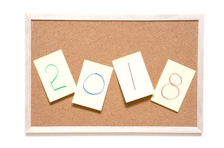 2018 on cork board