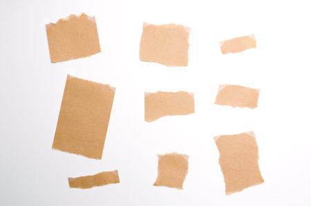 Pieces of notepaper isolated on white  background