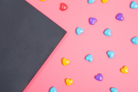 candy on pink background