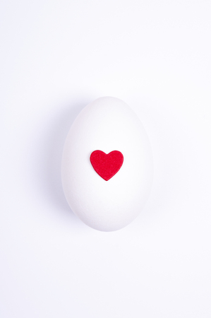 egg with heartの写真素材