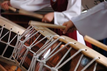 traditional Korean drum performanceの写真素材