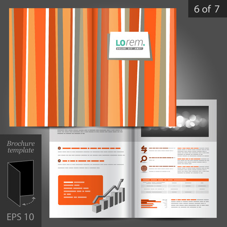 Color brochure template design with with red and gray lines. Cover layoutのイラスト素材