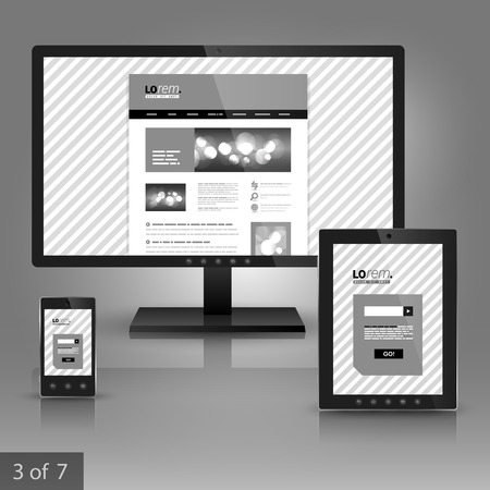 Classic application template design for gadgets with striped pattern. Elements of stationery.のイラスト素材