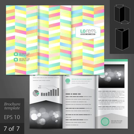 Color brochure template design with geometric pattern. Cover layoutのイラスト素材