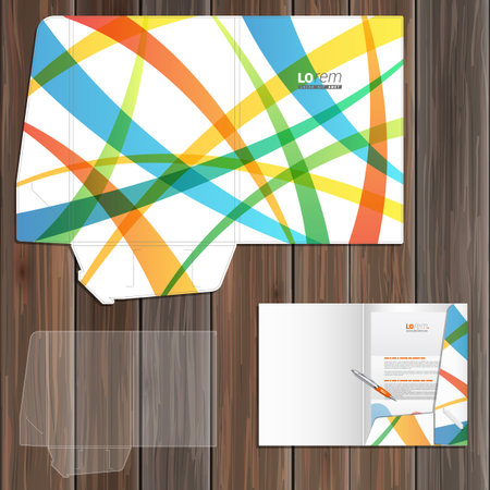 Creative folder template design for corporate identity with color art elements. Stationery setのイラスト素材