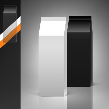 Template for advertising and corporate identity. Package. Cardboard box. Blank mockup for design. Vector white objectのイラスト素材