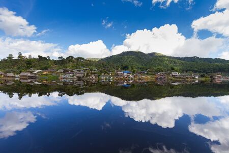 Reflection river and sky at North of Thailandの素材