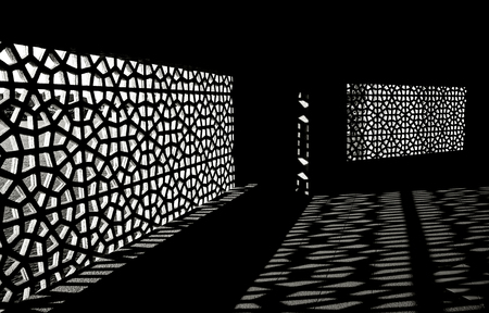 Shadows and lines in black and white