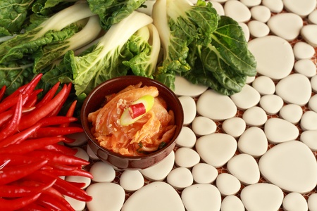   Kimchi and vegetablesの写真素材