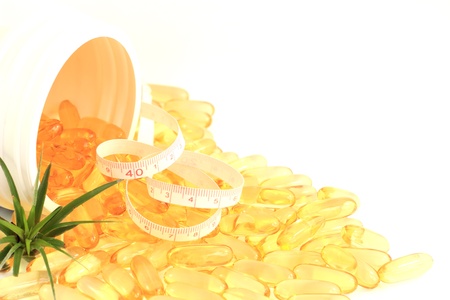 Cod liver oil and treeの写真素材